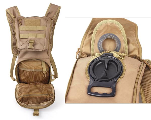 Tactical Hydration Pack Backpacklightweigh With 2.5L Bladder , Multifunctional water bag