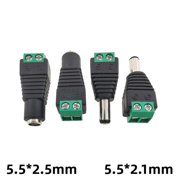 5.5mm x 2.1mm Male Jack DC Power Adapter for CCTV Camera LED Strip Lights
