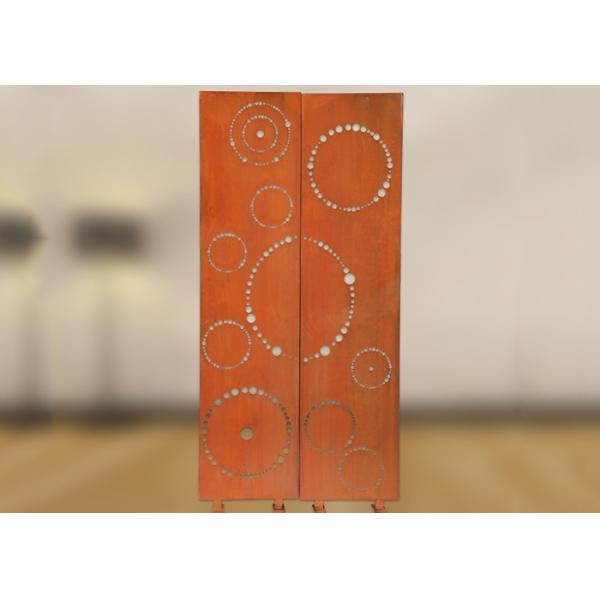 Patrón de círculo de acero inoxidable, adornos de jardín, panel de pantalla de privacidad, acero corten