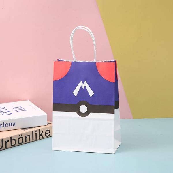 Custom Logo Cartoon Kraft Paper Hand Packing Candy Food Party Paper Bag for Canned Food