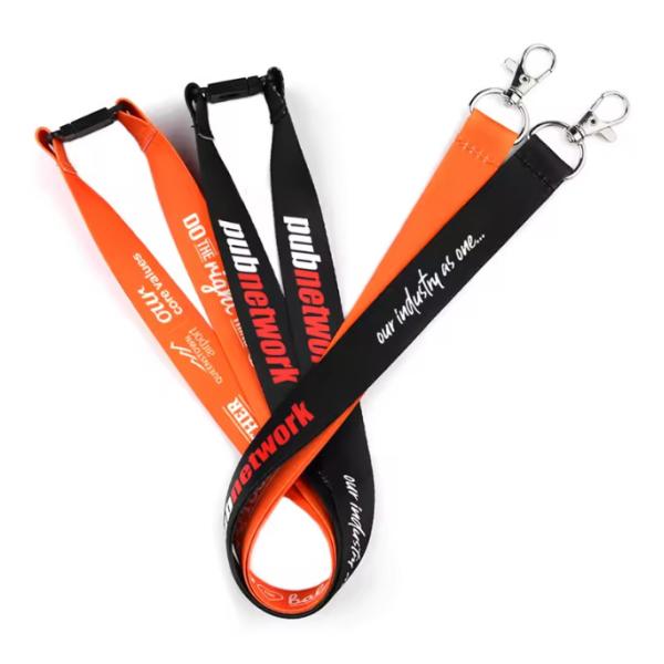Flat Blank Polyester Lanyards Heat Transfer Sublimation Custom Rainbow Color