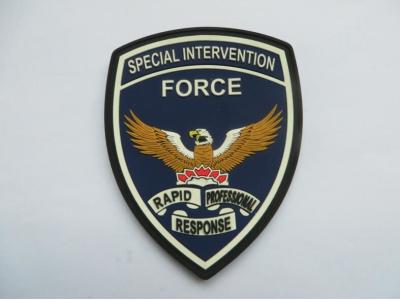 High Quality 2D Embossed Logo Soft PVC Patches With Eagle Logo Special Intervention Force For Uniform Decoration