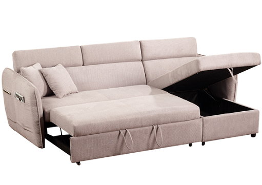 Pure Foam Linen Plastic Legs Wooden Frame Sofa Bed / Living Room Sofa Sets