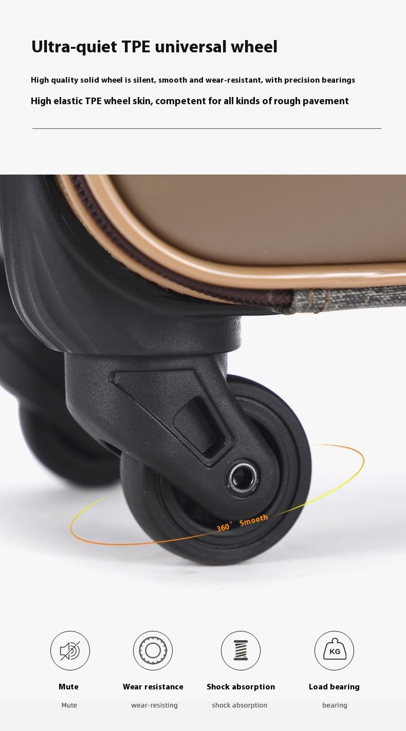 2025 New Retro Multifunctional Trolley Luggage Case High Quality Durable Business Suitcase Unisex High Quality Faux Simple