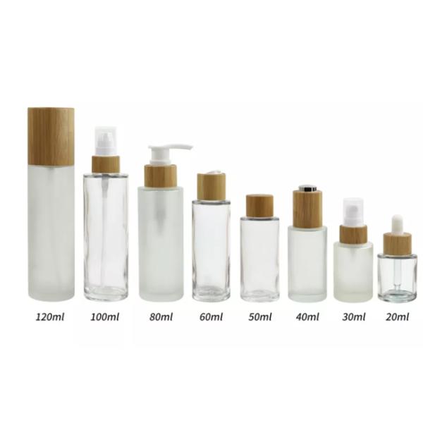 JIAZI Bamboo Cap Cosmetic Pump Bottles Jars Set 20ml -120ml Multi Color