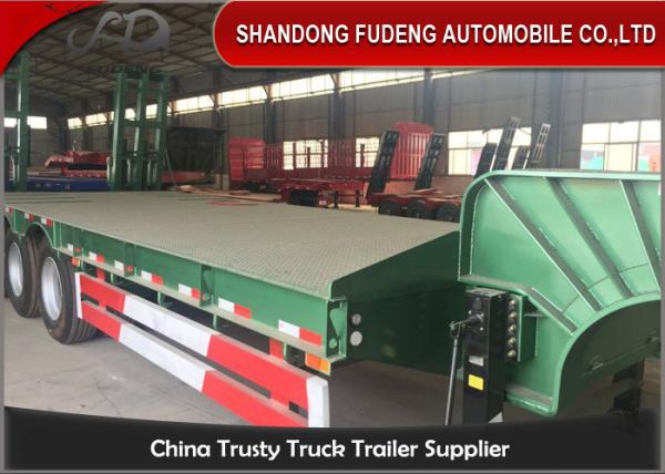 Gooseneck Semi Low Bed Trailer , Heavy Equipment Low Loader Trailers