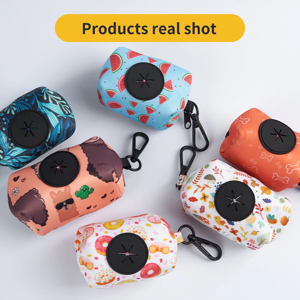 Dog Poop Bag Dispenser Water-Repellent Neoprene Portable Pet Waste Bag Carrier