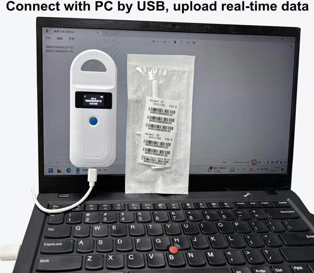 Portable Bluetooth 134.2Khz/125Khz Dual Frequency Microchip RFID Reader For Cats and Dogs