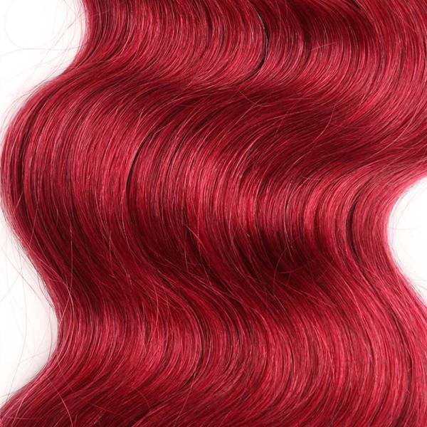 Pre-Colored Brazilian Remy Human Hair WeaveBody Wave Burg Rich Copper Red Color