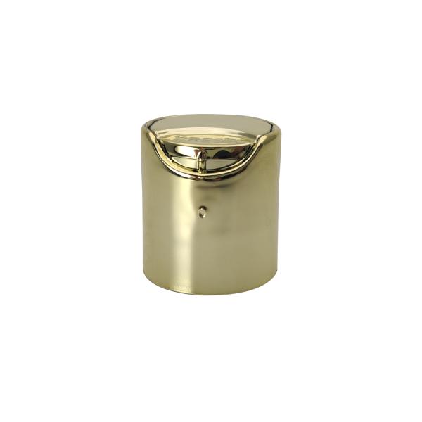 Electroplated Golden PP 20mm Disc Top Cap For Plastic Bottle