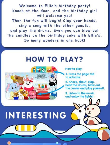 12pages Children Baby Kids Toy Story Sound Book Ellie'S Big Day 1.05 Pounds