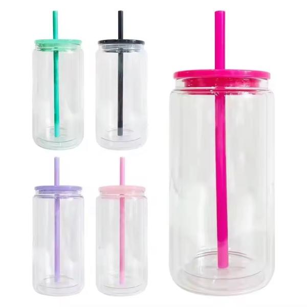 Colorful Portable Glass Drinking Bottle Shape Glass Bottle Free Fruit Water Bottle