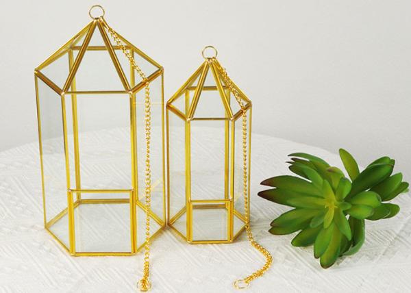 Golden hexagon cage glass artifact garden Creative geometric cover greenhouse micro landscape Yiwu wholesale