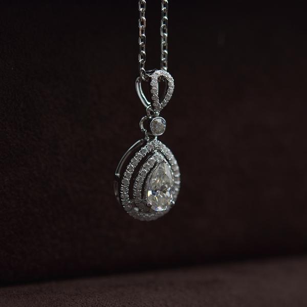 AAA Gems Moissanite Jewelry Necklace White Gold With VVS Clarity Grade