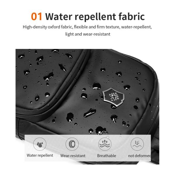 Waterproof Oxford Cloth Mens Shoulder Chest Sling Bag 19*10*34cm