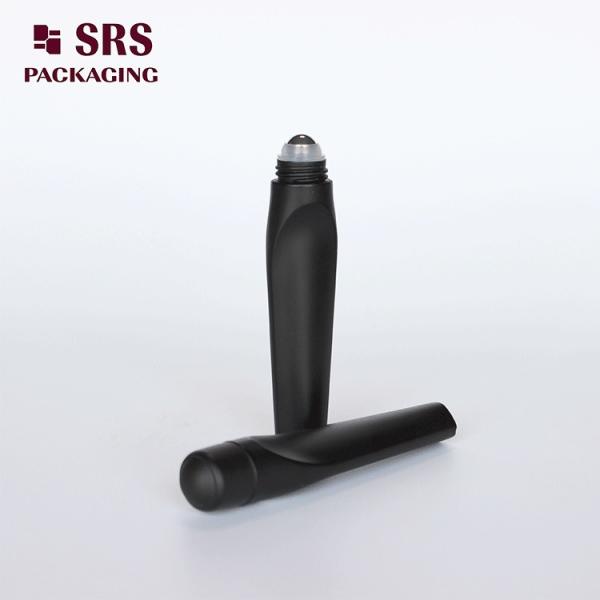 SRS Luxury Plastic Roll On Bottle Matt Black Color 12ml For Eye Cream