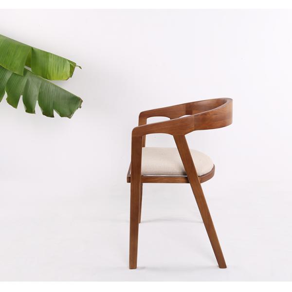 Modern Solid Wood Chairs Dining Furniture With Leather Seater And Armrest