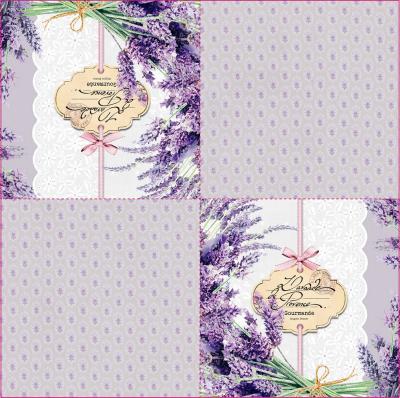 20Pack 20gsm Lavender Printed Decorative Paper Napkins For Shower Party