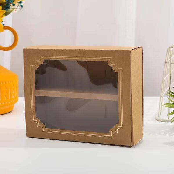 Transparent Window Macaron Packaging Box White Cardboard Baking Biscuits Western Pastry Packaging Box
