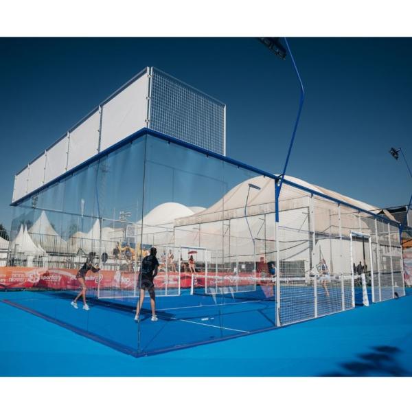 Outdoor Padel Courts White Black Green Bule Stadium Tennis Court 10*20m Padel Tennis Court  With Removable Roof / Artificial Grass