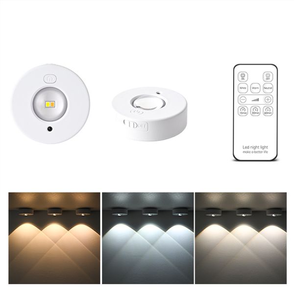 500mAh Magnetic RGBW Wireless LED Puck Light Under Cabinet Timing Function