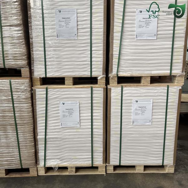 Papier d'emballage alimentaire FSC 250gsm marron kraft 79cm 109cm résistant au pliage pour l'emballage des plateaux alimentaires