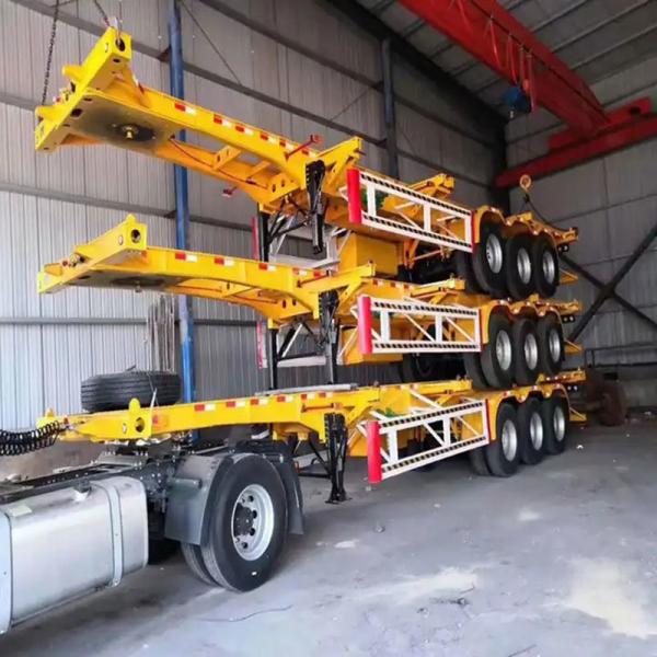 Self-dumping Container Carrier Skeleton Semi-Trailer Steel Container Chassis Trailer