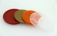 La tapa/los casquillos desprendibles modificados para requisitos particulares de la naranja PE para leche en polvo conserva el SGS/el FDA