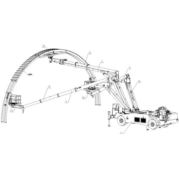 13KW Roca de perforación de potencia Arco de instalación de carro para 33 mm - 64 mm de perforación
