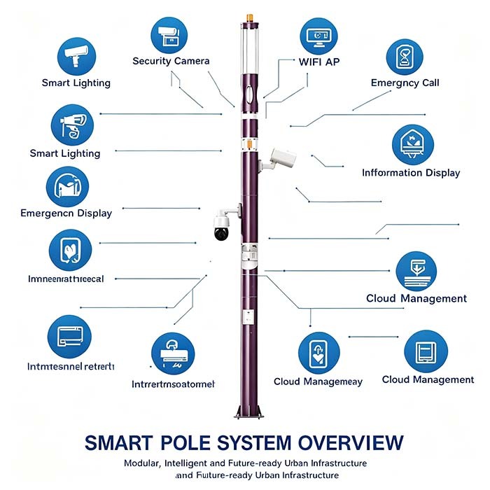 Smart Street Light Pole with Remote Management and Cloud Platform