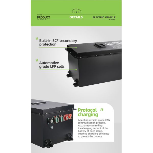 Excar 210ah Golf Car Lithium Battery 72 Volt MSDS Approved