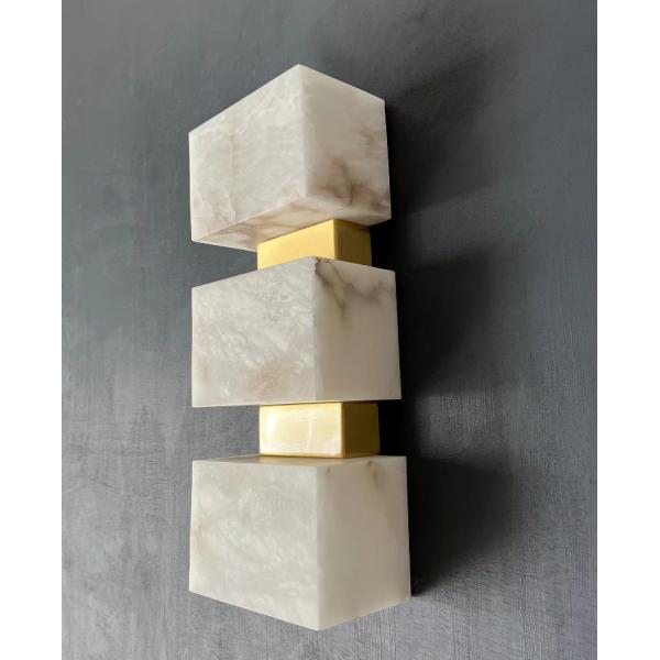 Lámpara de mármol moderno estudio de lujo LED Sala de estar moderna escalera del pasillo Cuarto de dormir cabezal lámpara de pared de mármol