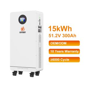 Home Lithium Storage Power 15.36kWh with Built-in Wheels Easy Setup Remote Monitoring Stable