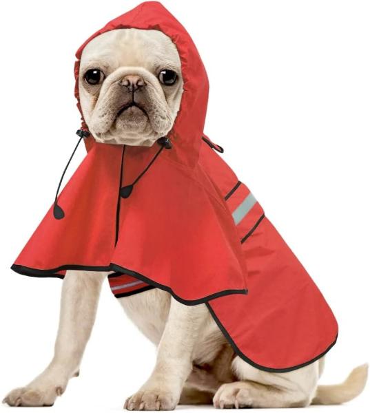 Reflective Dog Raincoat - Adjustable Waterproof Raincoat for Dogs, Lightweight Dog Hooded Slicker Rain Coat Poncho