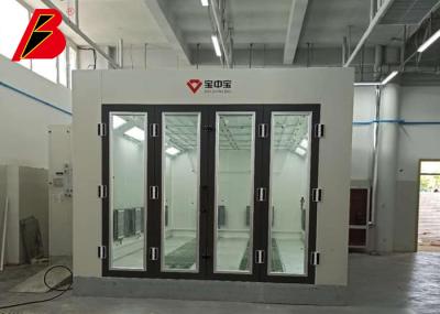 Cabine de pulverizador de vidro grande do veículo da porta 16kw para auto fãs da turbina