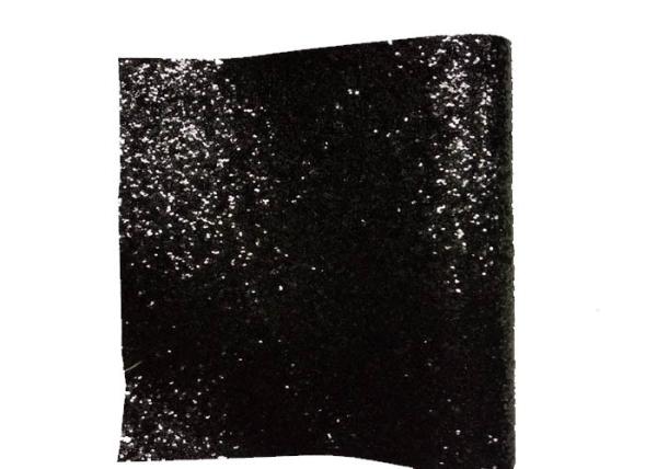 PU Textile Chunky Glitter Fabric Wall Coverings Black Wallpaper 25cm*138cm