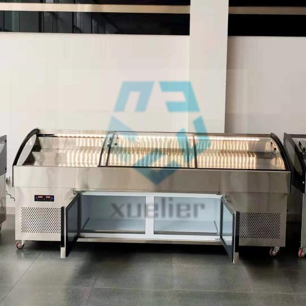 SS304 Glass Door Chest Freezer Direct Cooling Supermarket