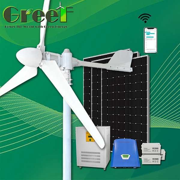 Household Rooftop 3 Phase AC Horizontal Axis Wind Turbine Power System 3KW