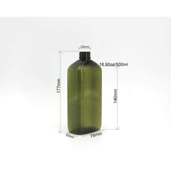 500ml Clear Green Plastic Shampoo Bottle For Hair Essential Oil