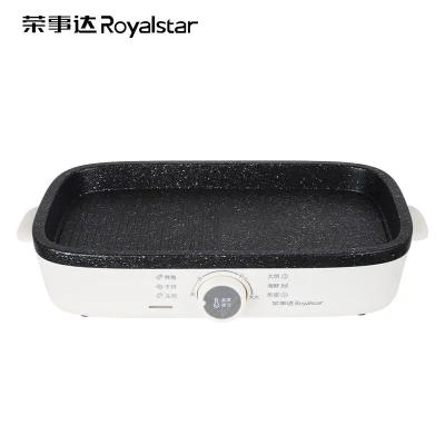 Friture électrique Pan For Bbq Grill 1400W de 12 pouces de poêle de bâton électrique réglable blanc non