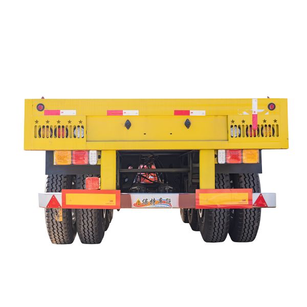 40FT Container Flatbed Trailer with LED Light 7 Ways 24V 12500mm Dimensions and 500mm High Main Beam