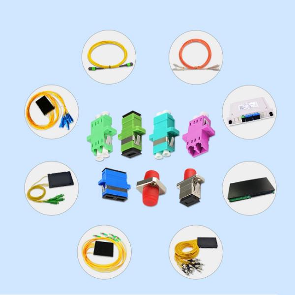 Red Or Yellow Fiber Optic Connector Adapters With Brozen Sleeve Low Repeatibility