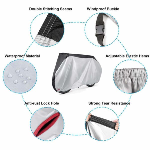 Bike Covers, Outdoor Waterproof Bicycle Covers With Lock Hole For Mountain Road Electric Bikes