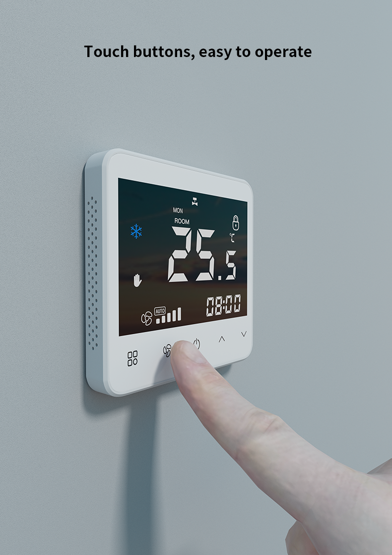 High Precision Smart Fan Coil Thermostat With LCD Display