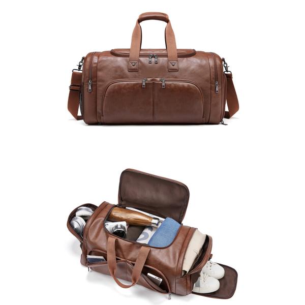 MingLu Custom Logo Большая кожаная сумочка для выходных для мужчин