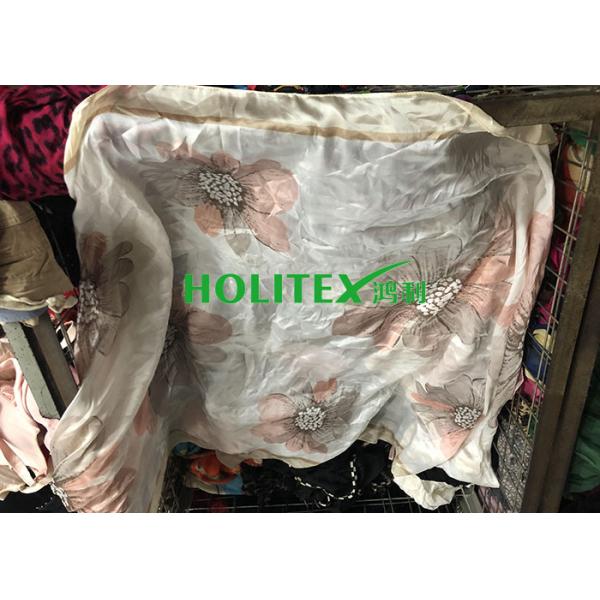 Female Second Hand Scarves / Used Scarves Silk Material For Southeast Asia