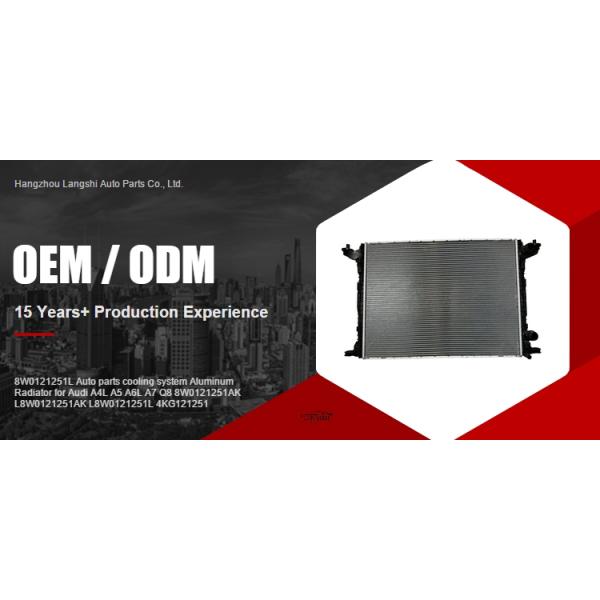 Sistema de refrigeración de piezas de automóvil Radiador de aluminio 8W0121251L para Audi A4L A5 A6L A7 Q8