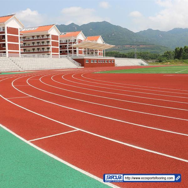 UV Resistance 15mm Thickness Eco Sports Flooring Spray Coated Red