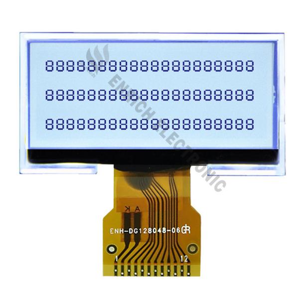 128x48 Graphic LCD Display 6 0'Clcok FSTN COG For Industrial Control