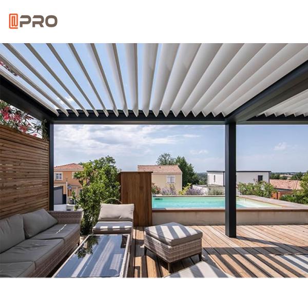 Adjustable Louver Roof Modern luminum Pergola  3X4 4X4 6X3m With LED Lights